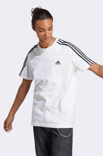 Adidas ανδρικό αθλητικό βαμβακερό T-shirt με trademark ρίγες στα μανίκια 